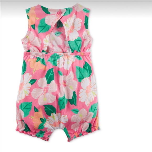 2 Carters Short Summer Rompers - Picture 3 of 7